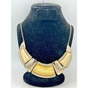 Dana‎ Buchman Necklace Gold Yellow Iridescent Gems Necklace 20"